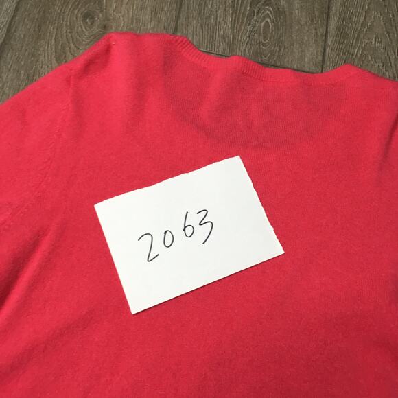 Talbots Pure 100% Cashmere Pink Red Crewneck Sweater XL - Picture 7 of 7